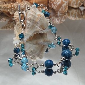 Elegant Blue Beaded Bracelet